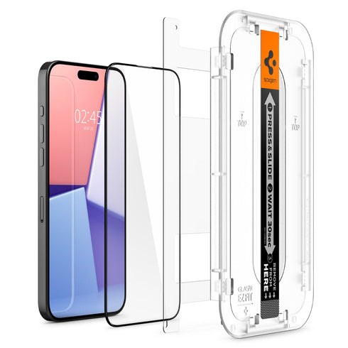 Spigen iPhone 15 Series Screen Protector Glas.tR EZ Fit HD Full Cover